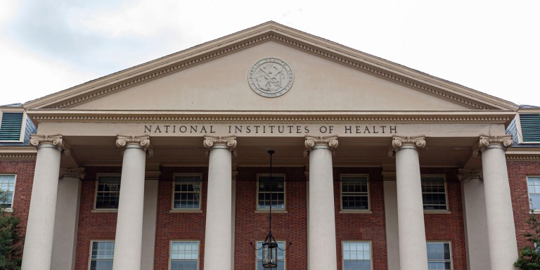 2CTT5TC Bethesda, Maryland 09/12/2020: View of the main historical building (Building 1) of the National Institutes of Health (NIH) inside Bethesda campus. U.