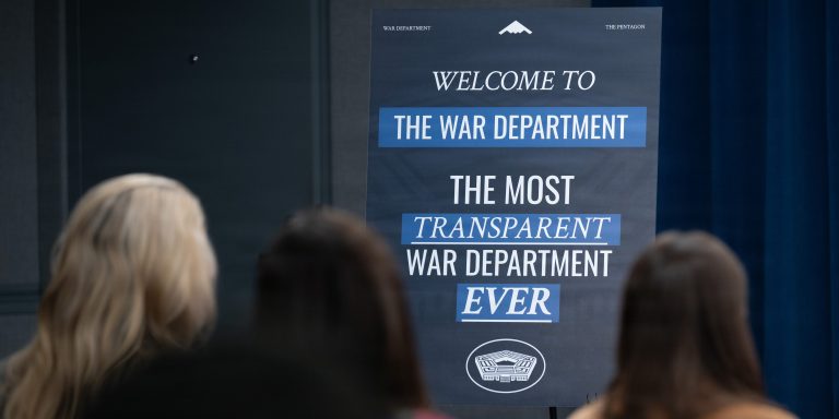 Pentagon Press Secretary Kingsley Wilson conducts a press briefing at the Pentagon, Washington, D.C., Dec. 2, 2025. (DoW photo by U.S. Navy Petty Officer 1st Class Eric Brann)