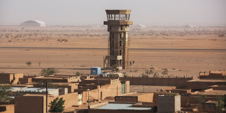 The American military base is seen in the distance in Agadez, Niger, January 15, 2018.