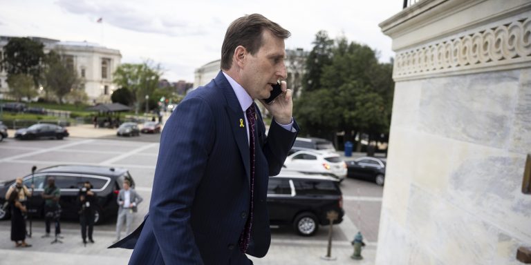 Rep. Dan Goldman (D-N.Y.) arrives for a vote at the U.S. Capitol March 31, 2025. (Francis Chung/POLITICO via AP Images)