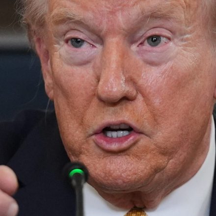 President Donald Trump answers questions from reporters during a roundtable on criminal cartels in the State Dining Room of the White House, Thursday, Oct. 23, 2025, in Washington.