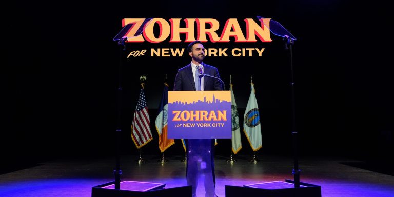 Zohran Mamdani speaks after winning the mayoral election, Tuesday, Nov. 4, 2025, in New York. (AP Photo/Yuki Iwamura)