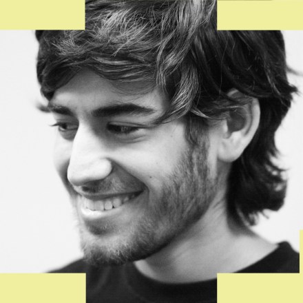 Aaron Swartz at a Wikipedia meetup in Boston, 2009.