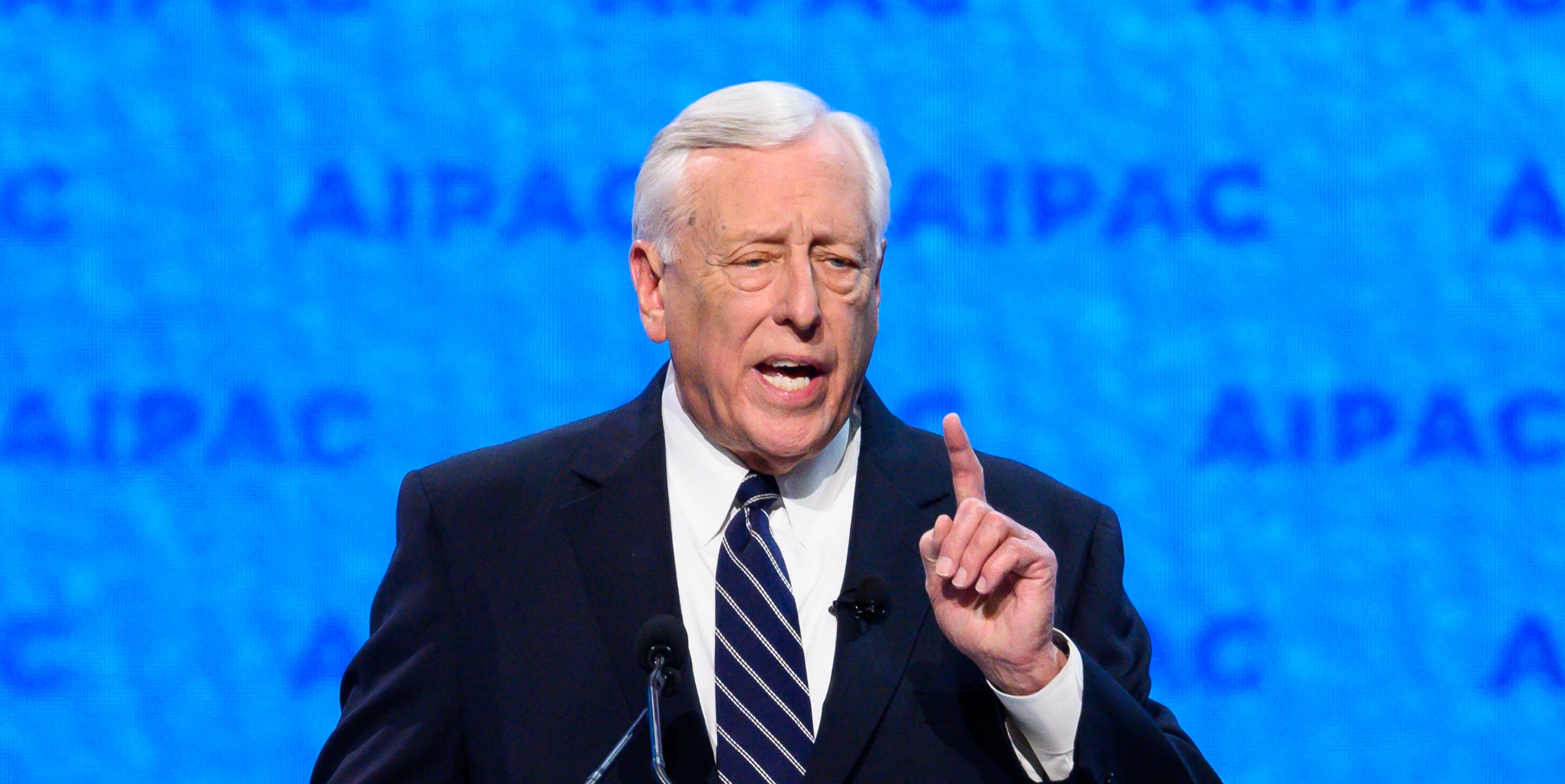 WASHINGTON, DC, UNITED STATES - 2019/03/24: U.S. Representative Steny Hoyer (D-MD), House Majority Leader seen speaking during the American Israel Public Affairs Committee (AIPAC) Policy Conference in Washington, DC. (Photo by Michael Brochstein/SOPA Images/LightRocket via Getty Images)