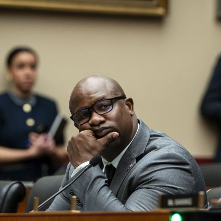 Representative Jamaal Bowman, a Democrat from New York, during a House Education and the Workforce Committee hearing in Washington, DC, US, on Tuesday, Dec. 5, 2023. Lawmakers on the education committee will grill the leaders of Harvard University, the University of Pennsylvania and the Massachusetts Institute of Technology about their responses to protests that erupted after the October 7 attack on Israel by Hamas. Photographer: Haiyun Jiang/Bloomberg via Getty Images
