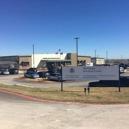 A group ambushed corrections and police officers outside the Prairieland Detention Center in Alvarado, Texas, on July 4, 2025, creating a distraction with fireworks and graffiti before firing upon officers with semiautomatic rifles. (Mark David Smith/Fort Worth Star-Telegram/Tribune News Service via Getty Images)
