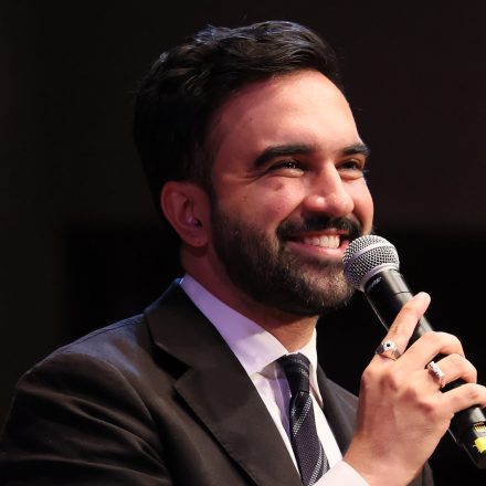 NEW YORK, NEW YORK - SEPTEMBER 06: New York mayoral candidate Zohran Mamdani speaks during the Fighting Oligarchy town hall at the Leonard & Claire Tow Center for the Performing Artson September 06, 2025 in New York City. Mamdani joined Sanders at his New York town hall after marching with union members in Manhattan’s Labor Day parade. Sanders, an early backer of Mamdani’s primary bid, has staged 34 rallies in 20 states since launching his “Fighting Oligarchy” tour this year, aimed at challenging the power of billionaires and corporations in U.S. politics. (Photo by Michael M. Santiago/Getty Images)